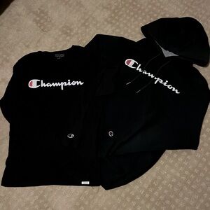Mens size Small. Champion long sleeve and hoodie